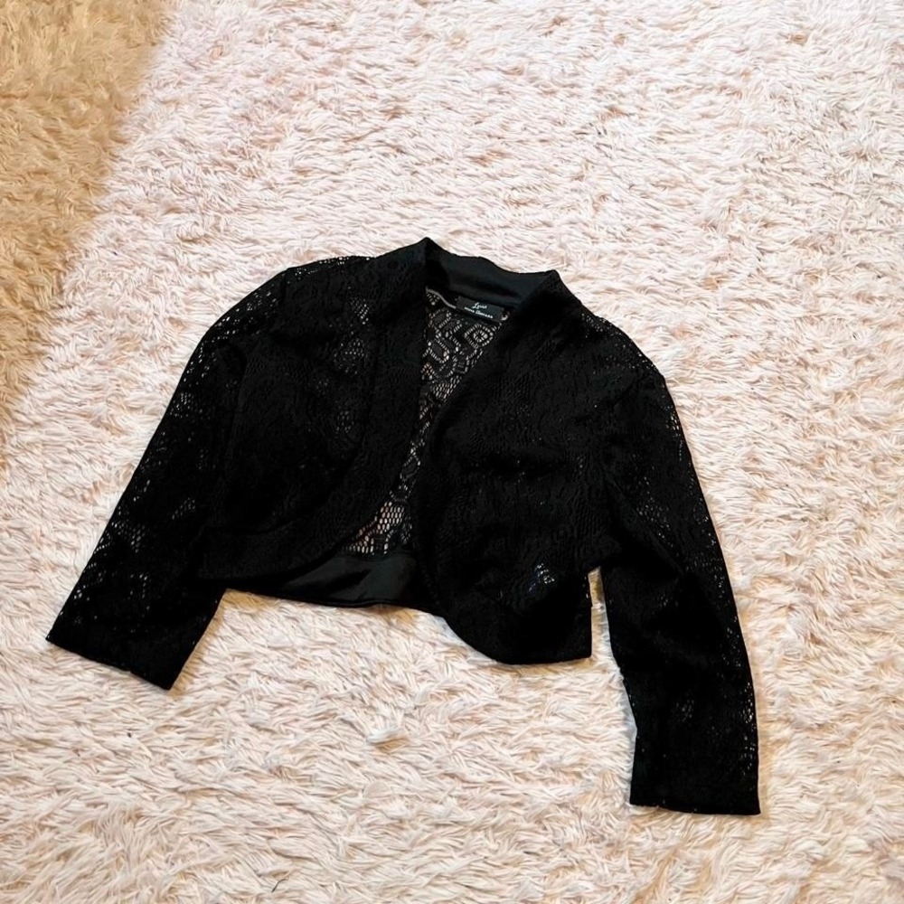 Whimsygoth Floral Lace Sheer Dark Romance Cropped Bolero‎ Womens XL Victorian